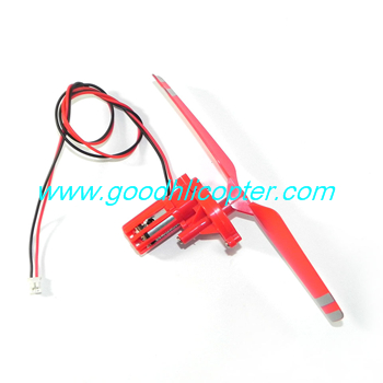 jjrc-v915-wltoys-v915-lama-helicopter parts Tail motor + tail motor deck + tail blade (red) - Click Image to Close
